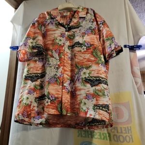 Royal Creations Floral Hibiscus Hawaiian Colorful Shirt Size XL